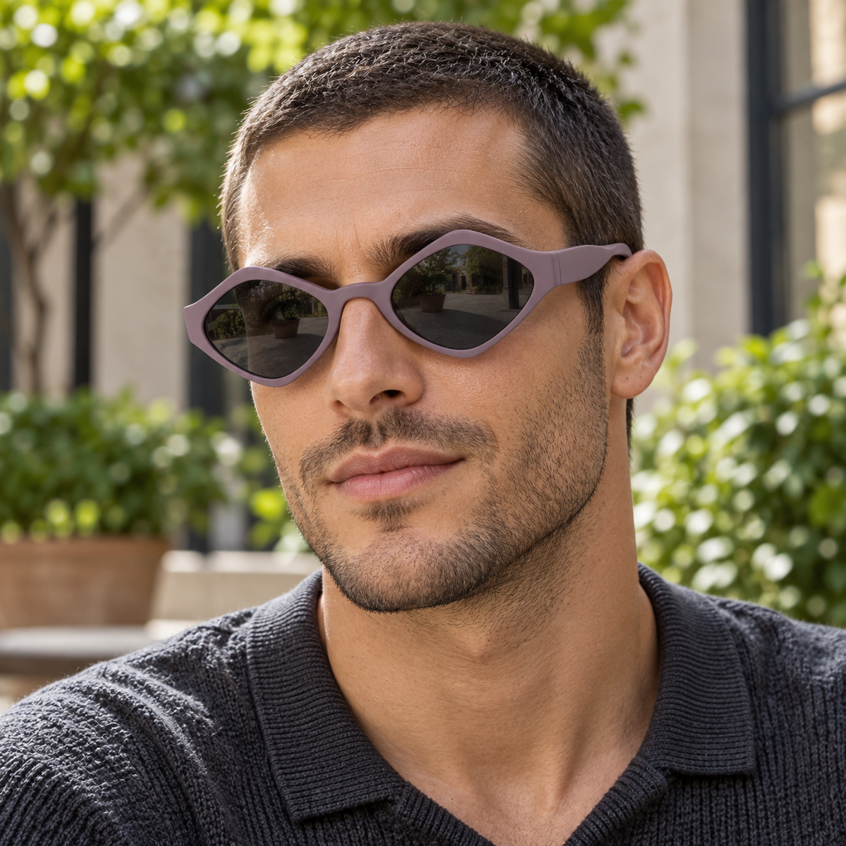 Rounded Pentagon Sunglasses