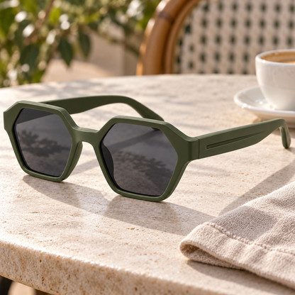 Sculpted Hexagon Sunglasses
