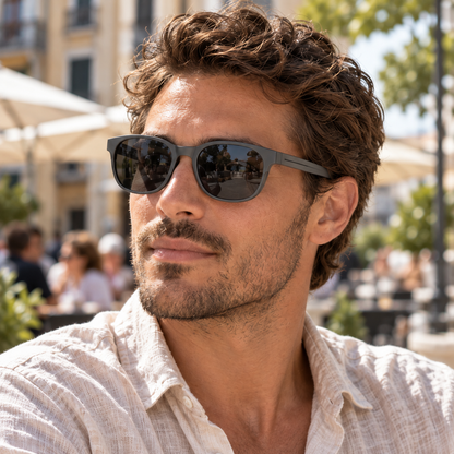 Sculpted Oval Sunglasses - Graphite Grey